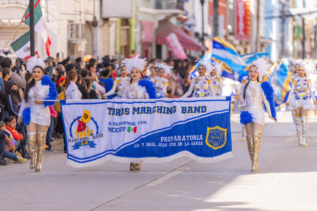 Matamoros, Tamaulipas, Mexico - November 26, 2022: The Desfile del 20 de Noviembre, members of the...