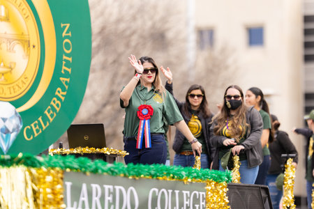 Laredo, Texas, USA - February 19, 2022: The Anheuser-Busch Washingtonâ€™s Birthday Parade,...