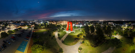 Aerial view of Matamoros Tamaulipas Mexico Parque Olimpico areaの写真素材