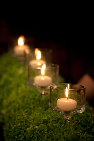 Composition of candles created for the ceremonyの写真素材