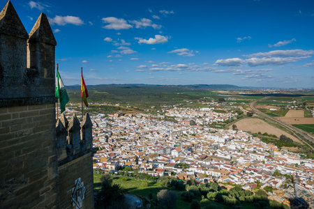 Castillo Almodovar, Cordoba, Spain, view of the small village of Almodovar del Rioのeditorial素材