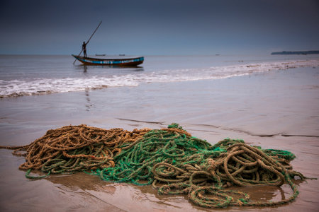 Yongoro, Sierra Leone, Africa - June 01, 2013: West Africa, the beaches of Yongoro in front of Freetownのeditorial素材