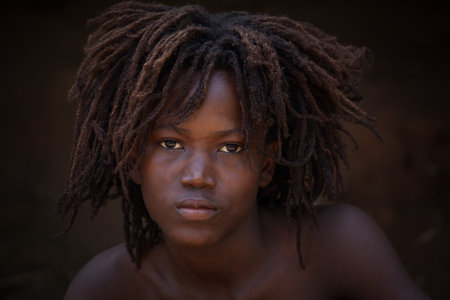 Yongoro, Sierra Leone - May 30, 2013: West Africa, the village of Yongoro in front of Freetown,...
