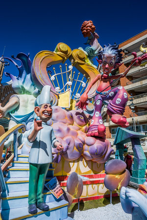 Valencia, Spain - 16, march, 2008 - The Fallas Festival, feast of Saint Joseph with the floral offering to the Virgin Maryのeditorial素材