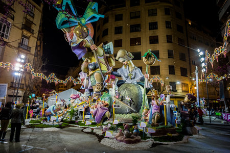 Valencia, Spain - March 16, 2008 - The Fallas Festival, feast of Saint Joseph with the floral...