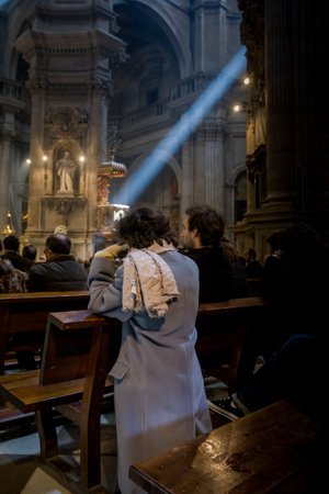 Granada, Spain - March 23, 2008 - Main Cathedral interior of Granada, Andalusia, Spainのeditorial素材