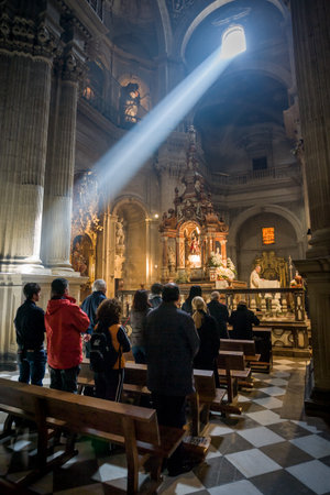 Granada, Spain - March 23, 2008 - Main Cathedral interior of Granada, Andalusia, Spainのeditorial素材