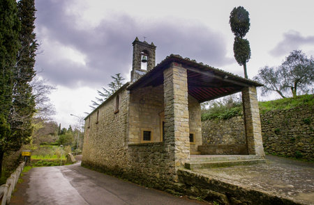 Casale MArittimo, Pisa, Tuscany - Italy - the small church of Our Lady of Grace Chapelのeditorial素材