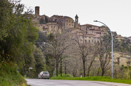 Casale MArittimo, Pisa, Tuscany - Italy - view of the medieval cityのeditorial素材