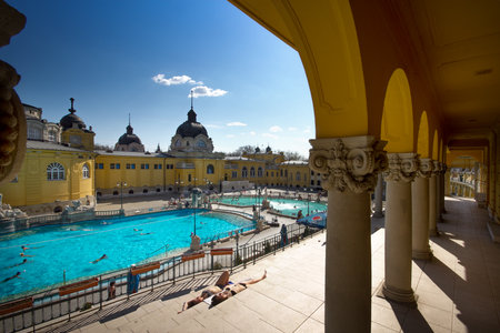 Budapest, capital of Hungary, thermal pools of Szechenyi