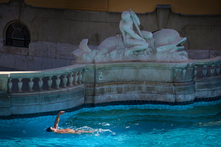 Budapest, capital of Hungary, thermal pools of Szechenyiのeditorial素材