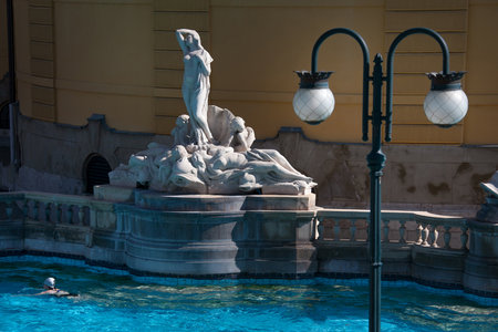Budapest, capital of Hungary, thermal pools of Szechenyiのeditorial素材