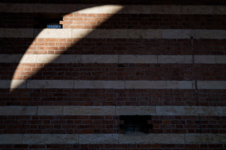 Verona, Italy  - Palace of reason in courtyard the Palazzo della Ragione in Veronaの写真素材