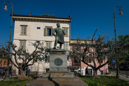 VERONA, Italy - April 04, 2017: Umberto I monument along the Lungadige Bartolomeo Babeleのeditorial素材