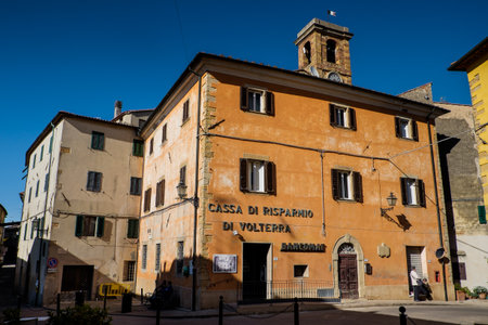 GUARDISTALLO, Pisa, Italy - April 23, 2017: Plebiscito Square and the tower of the Castleのeditorial素材