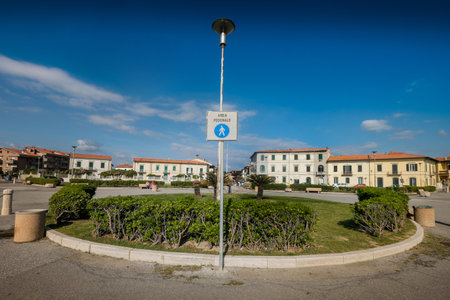 MARINA DI PISA, ITALY - Avril 24, 2017: view of Balearic Square in Marina di Pisaの写真素材