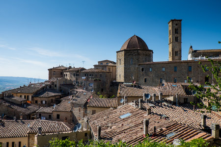VOLTERRA, TUSCANY - MAY 21, 2017 - beautiful medieval town in Tuscanyのeditorial素材