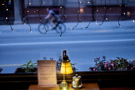 BUDAPEST, HUNGARY - AVRIL 15, 2016: trattoria Lanchid Sorozo - Fo utca, Buda