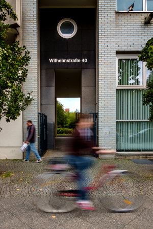 BERLIN, GERMANY - SEPTEMBER 22, 2015: Wilhelmstrasse in the financial district near Potsdamer Platz in Berlin, germanyのeditorial素材