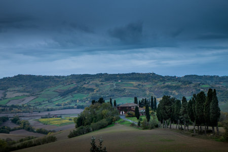 Casaglia Pisa Italy - 09 november 2017 Trekking route towards the ancient village in Casaglia...