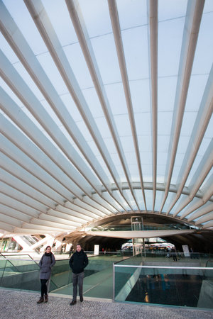 LISBON, PORTUGAL - January 31, 2011: Modern architecture at the Oriente Station (Gare do Oriente) in...