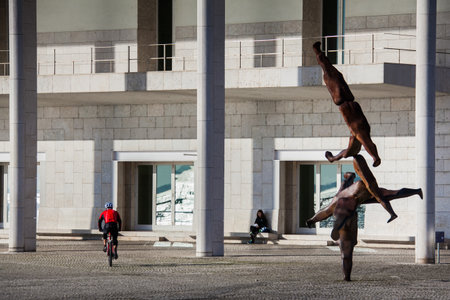 LISBON, PORTUGAL - January 31, 2011: Sculpture in the area around the Park of Nations, created for Expo 1998, Lisbon. Portugal, 20th centuryのeditorial素材