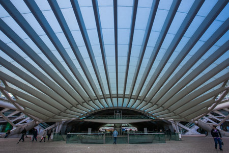LISBON, PORTUGAL - January 31, 2011: Modern architecture at the Oriente Station (Gare do Oriente) in...