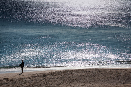LISBON, PORTUGAL - February 01, 2011: Sesimbra beach in Setubal district, Atl?antic Ocean, Lisbon coast, Portugalのeditorial素材