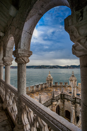 LISBON, PORTUGAL - Belem Tower, 1515-1521, by Francisco de Arruda, Belem district, Lisbon ,...
