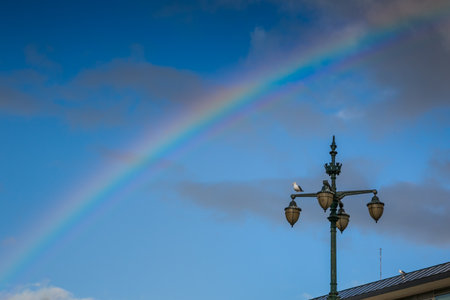 LISBON, PORTUGAL - January 27, 2011: rainbow in small streets in the Barrio Alto neighborhood in Lisbonのeditorial素材