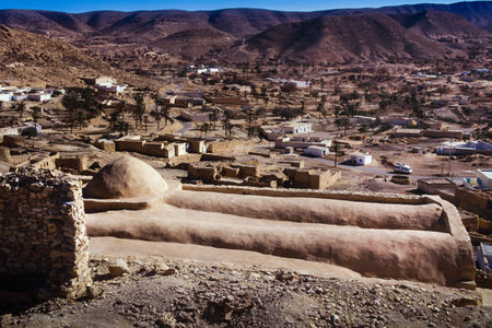 Abandoned Ksour Building, Ksar Ouled Debbab, Debbab, Ksour, Tunisiaの写真素材