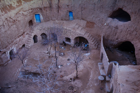 Matmata, Tunisia - Troglodyte dwellings in the Berber village of Matmata in the south of Tunisiaの写真素材