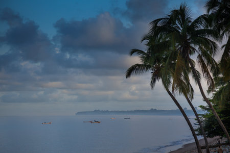 YONGORO, SIERRA LEONE - June 05, 2013: West Africa, the beach with fishing boats in front of the capital Freetown, Sierra Leoneのeditorial素材