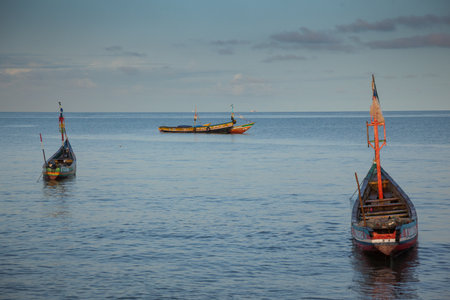 YONGORO, SIERRA LEONE - June 05, 2013: West Africa, the beach with fishing boats in front of the capital Freetown, Sierra Leoneのeditorial素材
