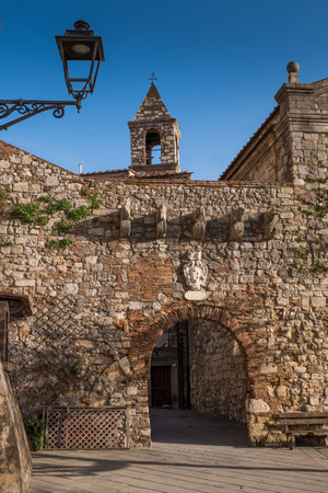 Rosignano Marittimo, Tuscany - Located in the province of Leghorn, from the square with the Church of San Ilario and the castle built in the year 1100 you can enjoy the view towards the sea of Rosignano Solvay, Vada and Castiglioncelloのeditorial素材
