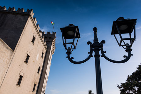 Rosignano Marittimo, Tuscany - Located in the province of Leghorn, from the square with the Church of San Ilario and the castle built in the year 1100 you can enjoy the view towards the sea of Rosignano Solvay, Vada and Castiglioncelloのeditorial素材
