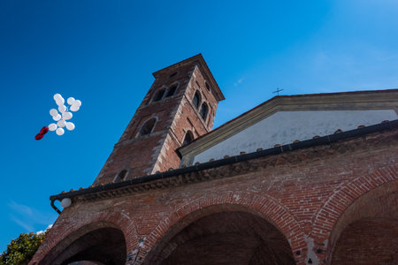 Lucca - The church of the Santissima Annunziata is a church five kilometers from  Lucca, inside the presbytery an eighteenth-century stucco canopyの写真素材