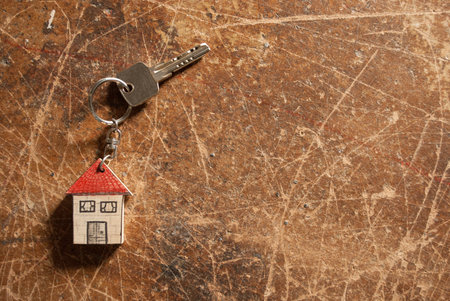 Delivery of house keysの写真素材