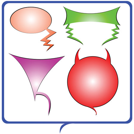 shaped text bubbles drawing, vector art illustrationのイラスト素材