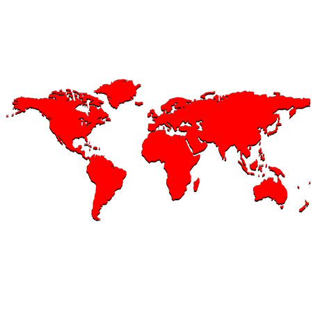 red world map, vector art illustrationのイラスト素材