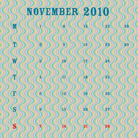 november 2010 calendar, vector art illustrationのイラスト素材
