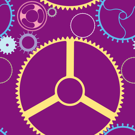 mechanic wheels seamless pattern, vector art illustrationのイラスト素材