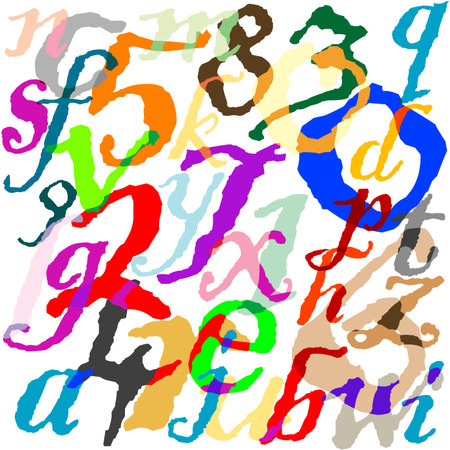 letters background in colors, vector art illustrationのイラスト素材