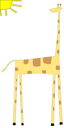 Cartoon of giraffe isolated on white background, vector art illustration See more animal drawings in my galleryのイラスト素材