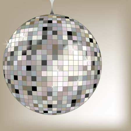 disco ball black, vector art illustration; more disco balls in my galleryのイラスト素材