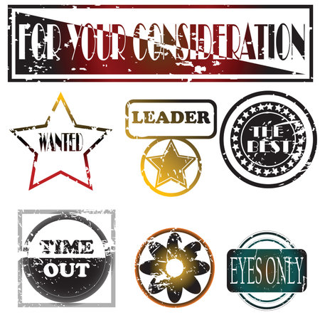 collection of stamps, vector art illustrationのイラスト素材