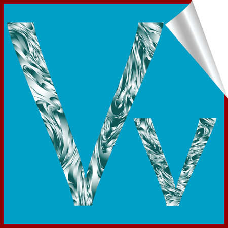 alphabet letter V, vector art illustration; more alphabet stickers in my galleryのイラスト素材