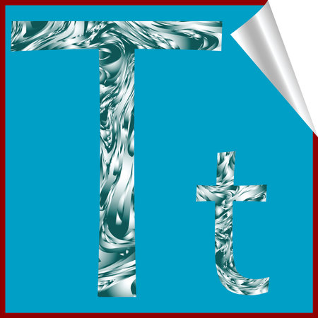 alphabet letter T, vector art illustration; more alphabet stickers in my galleryのイラスト素材