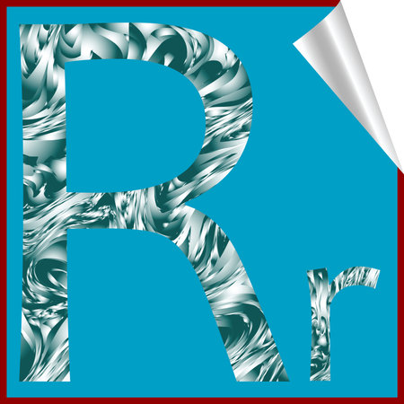 alphabet letter R, vector art illustration; more alphabet stickers in my galleryのイラスト素材
