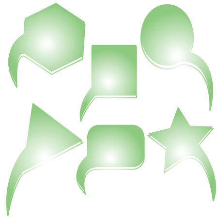 abstract green text bubbles, vector art illustration; more bubbles in my galleryのイラスト素材
